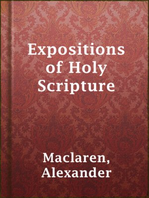 Expositions of Holy Scripture - ebook
